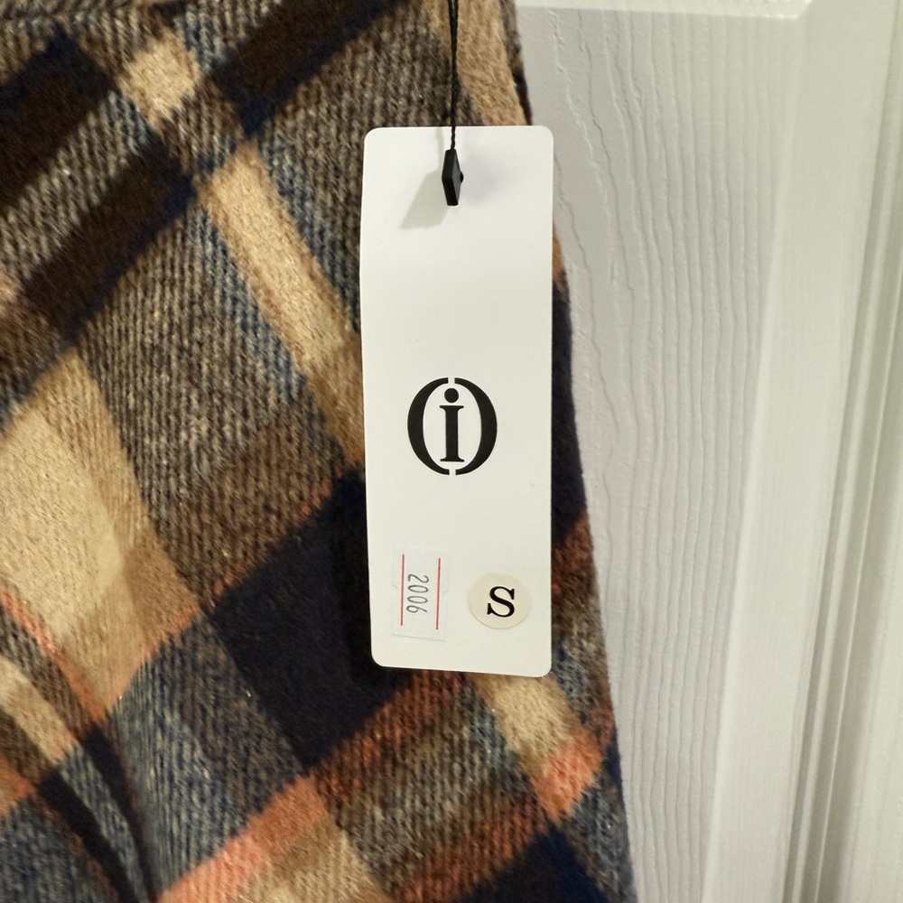 Plaid A-Line Wool Blend Skirt in Black and Tan Heritage Lorraine Warren - Picture 2 of 4